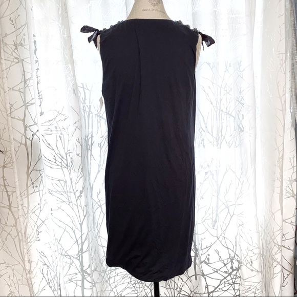 3.1 Phillip Lim black asymmetrical jewel gathered t-shirt sleeveless tank dress - Picture 3 of 10